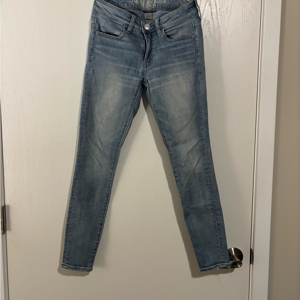 American Eagle Blue Jeggings with Stretch Fit